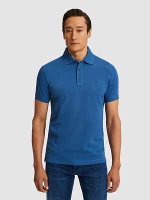 Cacharel Erkek Indigo Slim Fit Saf Pamuk Polo Yaka Basic T-Shirt 50320657-VR028