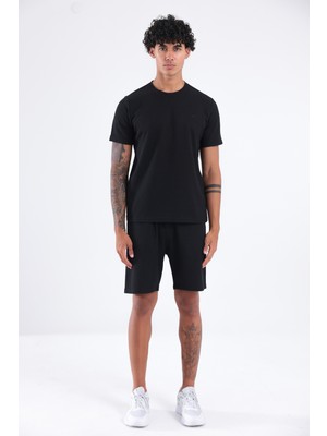 Rowinger Waffle Dokulu Nakış Logo Detaylı Oversize Erkek T-Shirt
