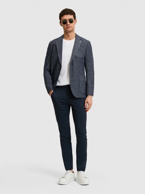 Cacharel Lacivert Slim Fit Pamuk Karışımlı Beli Lastikli Kanvas Pantolon 50321098 VR033