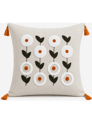 Livera Home Modern Punch Işlemeli 2'li Kırlent Kılıfı Dekoratif (43X43CM)