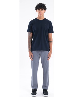Rowinger Modal Interlock Kumaş Minimal Logolu Bisiklet Yaka Erkek Spor T-Shirt