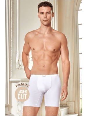 Berrak 3 Adet 4435 Erkek Lazer Kesim Beyaz Kıyafet Altında Belli Olmaz Boxer Abani Classic