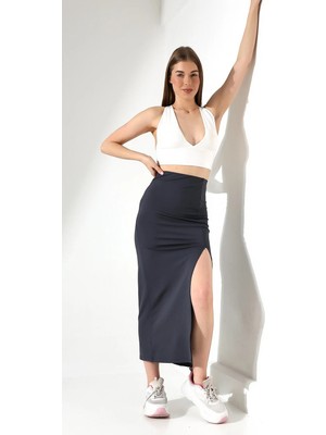 Gugus Kadın Derin Yırtmaçlı Maxi Boy Etek 92 cm Vucudu Saran Iç Göstermez