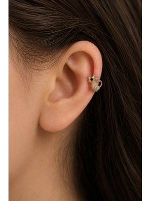 Sacce Scarves & Accessories Kedi Figürlü Halka Piercing Tragus Helix Kıkırdak Lob Küpesi Tek Adet