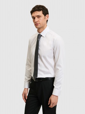 Cacharel Erkek Beyaz Slim Fit %100 Pamuk Klasik Yaka Non Iron Gömlek 50330012-VR013