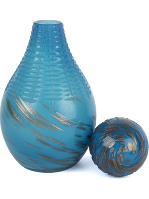 Mikasa Moor Mavi Bronz Dek Cam Şişe 17X35CM