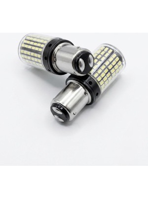 2 li 144 LED Beyaz  1157 Model Çift Duy Yüksek Performanslı Aydınlatma Amerikan Parka Uygundur Dcpower
