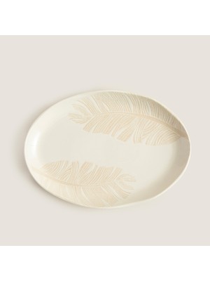 Chakra Terra Kayık Tabak 28cm Natural