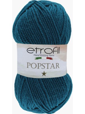 Etrofil PopStar Örgü İpi Gri Mavi %25 Organik Yün %75 Akrilik 100g 280m (74311)