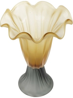 Mikasa Moor Amber Yeşil Ayaklı Cam Dalgalı Vazo 32X25CM