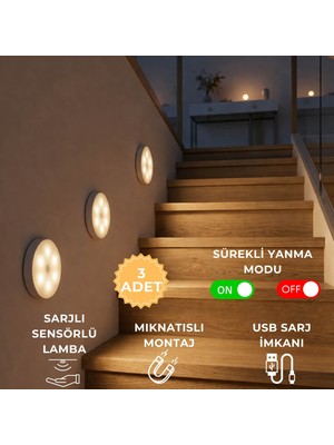 Homing 3 Adet Sarjlı Sensörlü LED Işık 242671