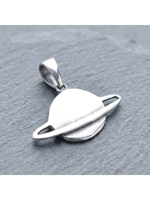 Ebrar Silver Gümüş Satürn Kolye Ucu 925 Ayar Gümüş Satürn Gezegen Figürlü Unisex Kolye Ucu