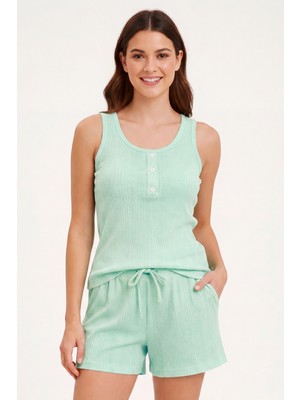 Sensu Kadın Kalın Askılı Şortlu Pijama Takımı