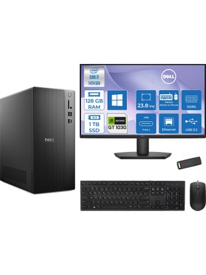 Dell Tower Essential QVT1260 Intel® Core™ İ7-14700 128GB Ddr5 1tb SSD 4GB/GT1030  WIN11HOME +23.8 Fhd Monitör Tower Masaüstü Bilgisayar 23BTO01400721H38+ZETTAUSBBELLEK