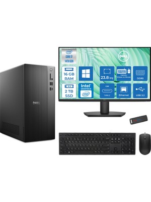 Dell Tower Essential QVT1260 Intel® Core™ İ7-14700 16GB Ddr5 2tb SSD Intel® UHD Graphics 770 WIN11HOME +23.8 Fhd Monitör Tower Masaüstü Bilgisayar 23BTO014007H04+ZETTAUSBBELLEK