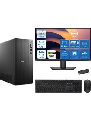 Dell Tower Essential QVT1260 Intel® Core™ İ7-14700 48GB Ddr5 4tb SSD 8GB/RTX5050 Freedos +23.8 Fhd Monitör Tower Masaüstü Bilgisayar 23BTO01400724F20+ZETTAUSBBELLEK