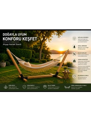 Umut Park Metal Ayaklı Bahçe Hamak(Meşe Renk).