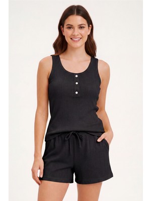 Sensu Kadın Kalın Askılı Şortlu Pijama Takımı
