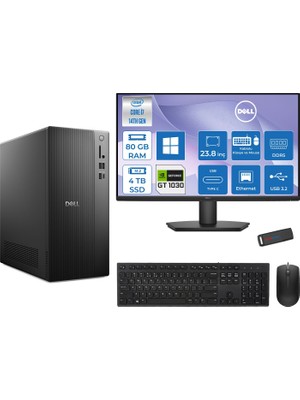 Dell Tower Essential QVT1260 Intel® Core™ İ7-14700 80GB Ddr5 4tb SSD 4GB/GT1030  WIN11PRO +23.8 Fhd Monitör Tower Masaüstü Bilgisayar 23BTO01400721P30+ZETTAUSBBELLEK