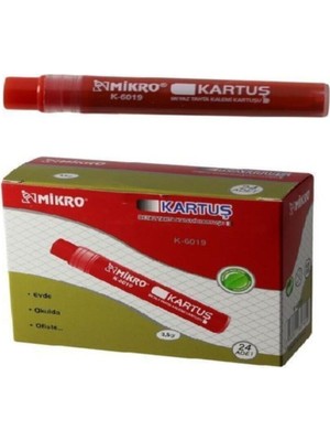 Özbience K-6019 Kırmızı Tahta Kalemi Kartuşu, 24'lü Paket, Yüksek Kalite ve Dayanıklılık