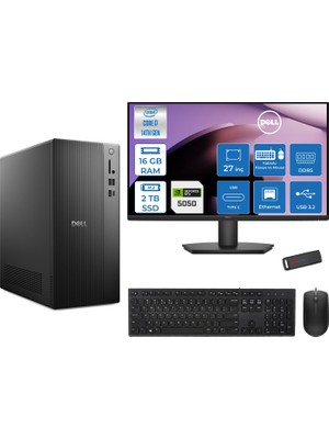 Dell Tower Essential QVT1260 Intel® Core™ İ7-14700 16GB Ddr5 2tb SSD 8GB/RTX5050 Freedos +27" Fhd Monitör Tower Masaüstü Bilgisayar 27BTO01400724F04+ZETTAUSBBELLEK