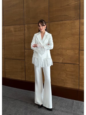 SASILVA Dantel Detaylı Blazer Kadın Takım  9050