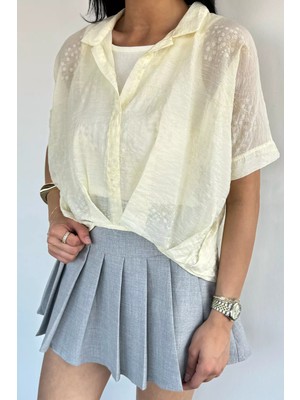 Gülseli Kadın Crop Atletli Desenli Bluz P-00021716