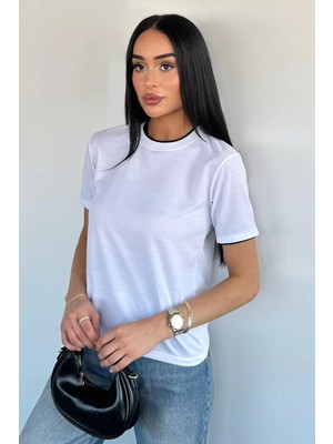 Gülseli Kadın Çift Yaka Basic Tişört P-00021701