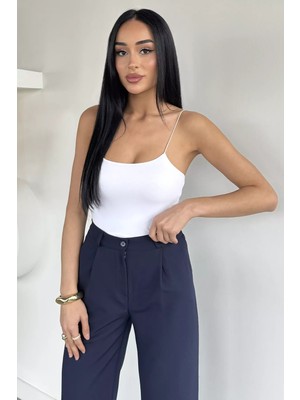 Gülseli Kadın Lastik Askılı Likralı Crop Top Bluz P-00021768