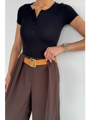 Gülseli Kadın Düğmeli Kaşkorse Bluz P-00021825