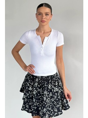 Gülseli Kadın Düğmeli Kaşkorse Bluz P-00021825