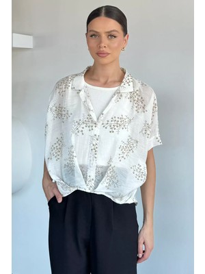Gülseli Kadın Crop Atletli Desenli Bluz P-00021716