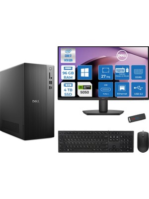 Dell Tower Essential QVT1260 Intel® Core™ İ7-14700 96GB Ddr5 4tb SSD 8GB/RTX5050 WIN11HOME +27" Fhd Monitör Tower Masaüstü Bilgisayar 27BTO01400724H35+ZETTAUSBBELLEK