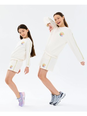 Skechers G Lw Fleece Sweatshirt Büyük Kız Çocuk Beyaz Sweatshirt SK2610042-3855