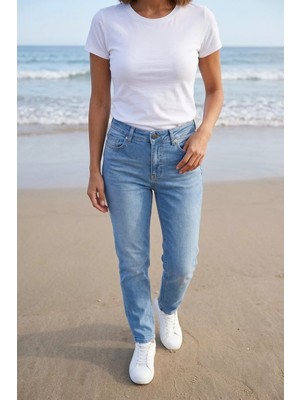 Gülseli Kadın Likralı Bilek Boy Jean Kot Pantolon P-00021582