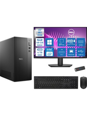 Dell Tower Essential QVT1260 Intel® Core™ İ7-14700 48GB Ddr5 4tb SSD Intel® UHD Graphics 770 WIN11HOME +27" Fhd Monitör Tower Masaüstü Bilgisayar 27BTO014007H20+ZETTAUSBBELLEK