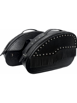 Ebakbak Motosiklet Takım Deri Yan Çanta Choper Model Black Cruiser Motor Yan Heybe