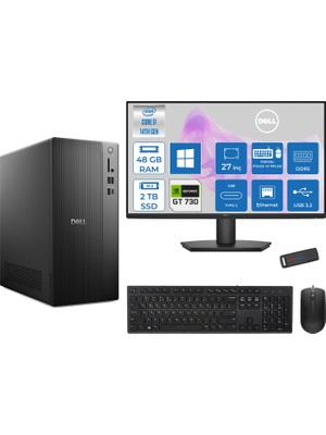 Dell Tower Essential QVT1260 Intel® Core™ İ7-14700 48GB Ddr5 2tb SSD 4GB/GT730 WIN11PRO +27" Fhd Monitör Tower Masaüstü Bilgisayar 27BTO01400725P19+ZETTAUSBBELLEK