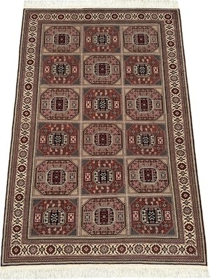 Burak Halı El Dokuma Sıfır Bünyan Halısı 150X230 Krem Gülkurusu 4 M2 %100 Yün Halı