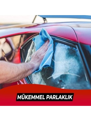 - Mikrofiber Oto Cam Bezi 2'li Paket, Araba Pencere Temizlik Havlusu, Baklava Desenli Özel Kesim 50X70 cm (Mavi-Yeşil)
