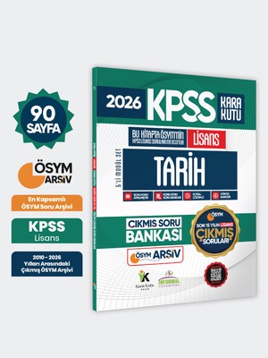 Karakutu Yayınları 2026 Fulllisans Kpss Lisans Tarih Kara Kutu Ösym Çıkmış Soru Bankası Son 15 Yıl(Sadece Lisans)