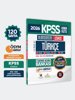 Karakutu Yayınları 2026 Fulllisans Kpss Lisans Türkçe Kara Kutu Ösym Çıkmış Soru Bankası Son 15 Yıl(Sadece Lisans)