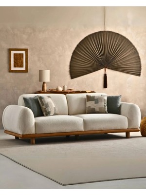 Velura Home & Living Senna Üçlü Kanepe - Krem