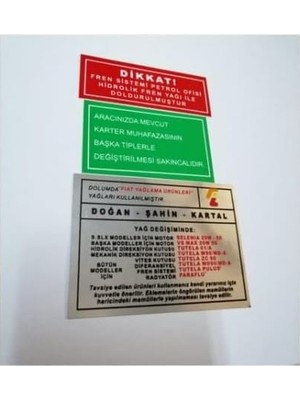 Dks Motor Panel Etiketi Takım ile Uyumlu
