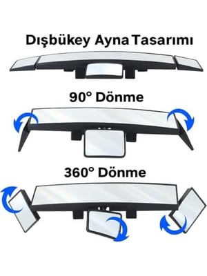 Dışbükey Geniş Açılı Araç Dikiz Aynası Ayarlanabilir Kör Nokta Aynası Araç Içi Kontrol Aynası