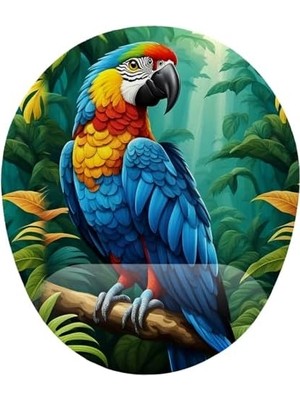 Papağan Desenli Bilek Destekli Mouse Pad