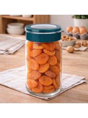 Cam Kavanoz, Cam Saklama Kabı, Sızdırmaz Kaplar (Lacivert, 1000 Ml)
