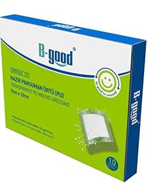 B-Good Şeffaf Hazır Pansuman 9cm x 10CM 10LU Yara Örtüsü
