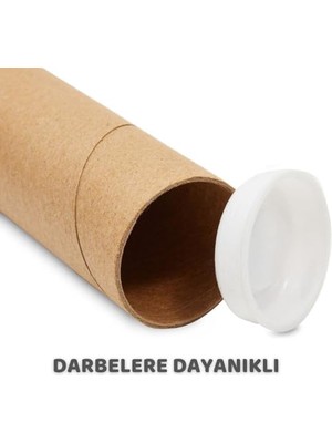 5 Adet Postüp Kapaklı Silindir Kutu Karton Rulo Gönderi Poster Afiş Harita Tüpü Gönderi Kutuları (45 Cm)
