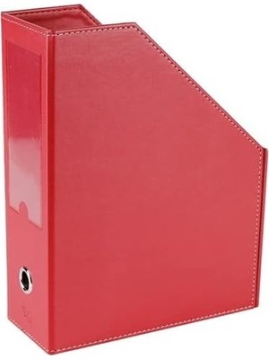 2k Magazinlik Deri Masa Üstü Düzenleyici 23 * 30 * 9 Cm. Kırmızı